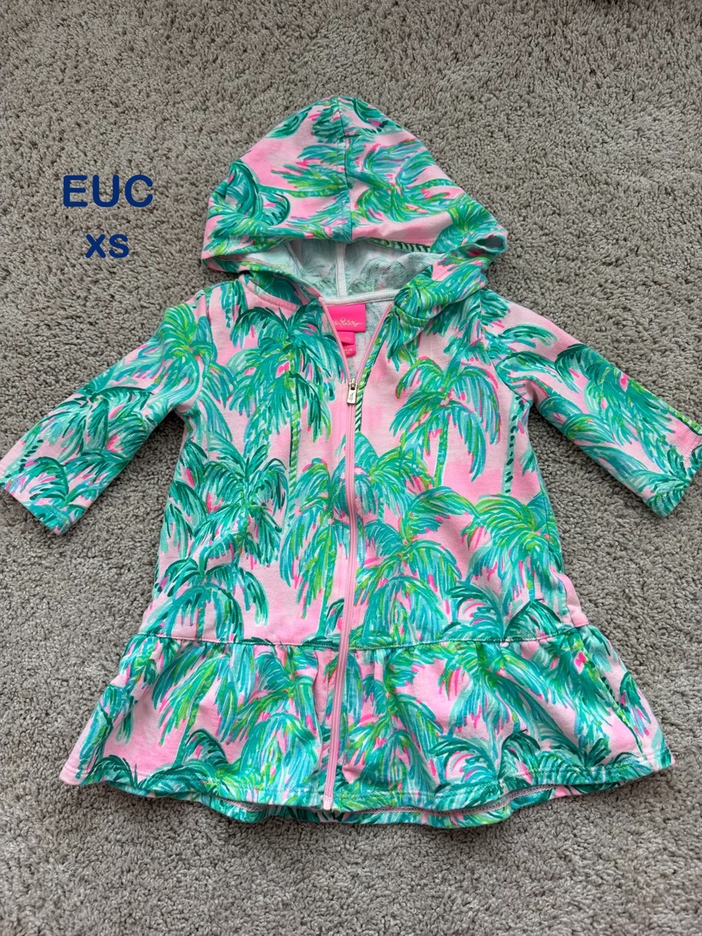Lilly Pulitzer Suite Views Palm Tree Swim Coverup Hooded